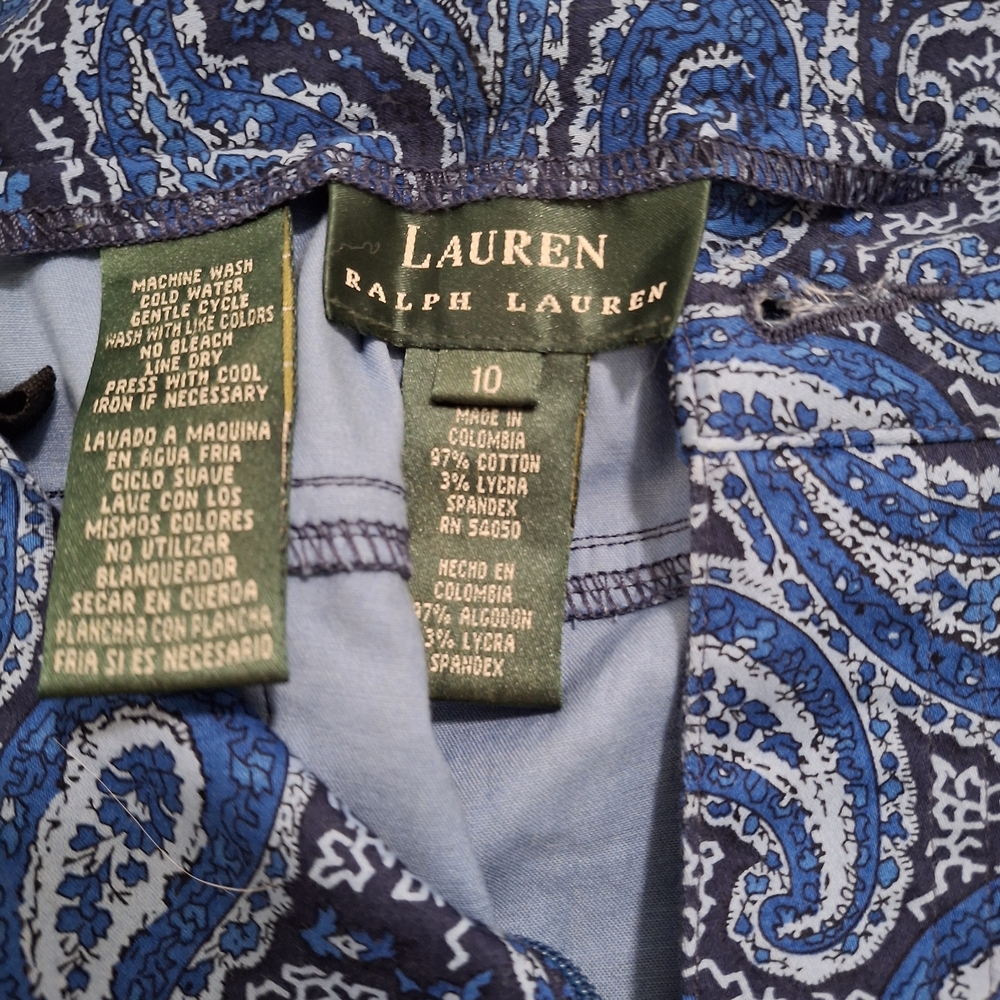 Lauren Ralph Lauren Blue and Black Paisley Dress